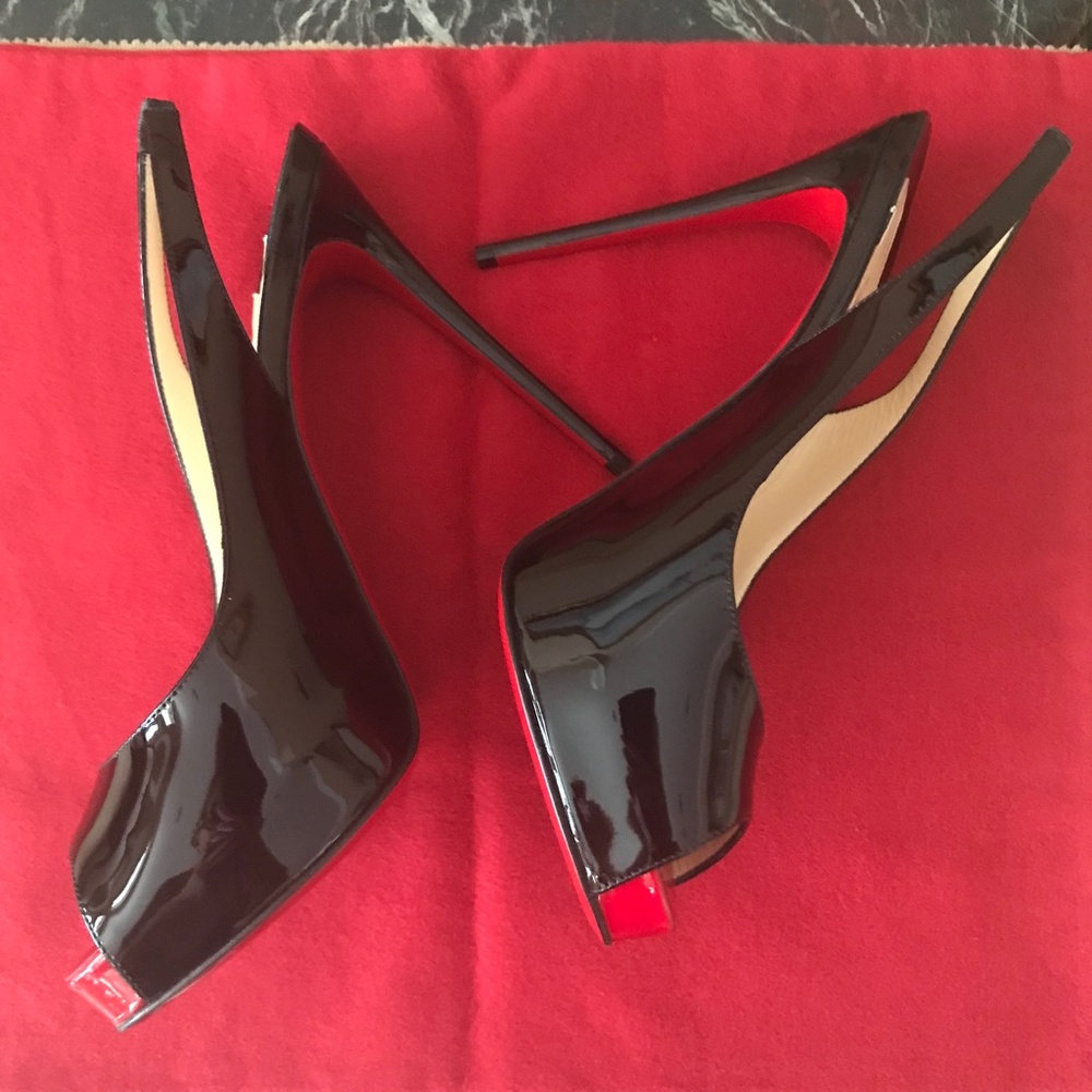 ❤️NEW Christian Louboutin No Prive Slingback Black EU38 - Picture 5 of 14